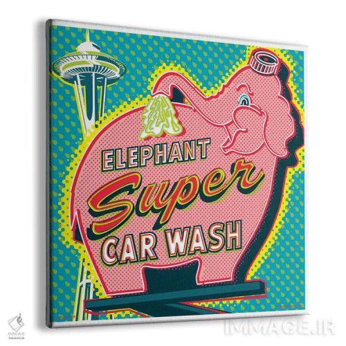 تابلو دکوراتیو کارواش فیل سیاتل اثر جیم زانیسر - نمای پرسپکتیو محصول