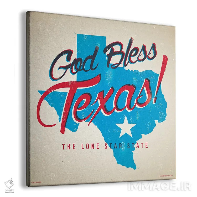 تابلو دکوراتیو پوستر خداحافظ تگزاس اثر جیم زانیسر - نمای پرسپکتیو محصول