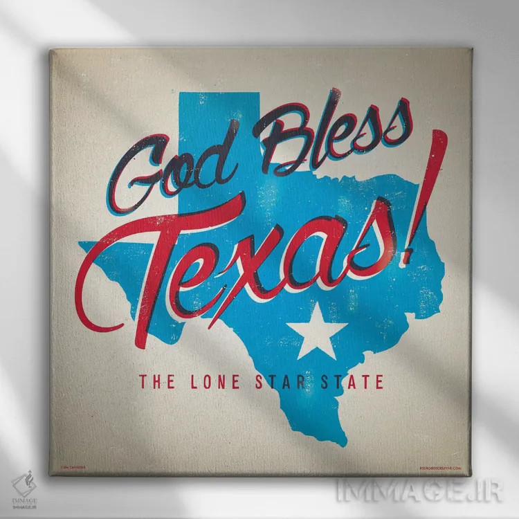 تابلو دکوراتیو پوستر خداحافظ تگزاس اثر جیم زانیسر - نمای روبهرو روی دیوار