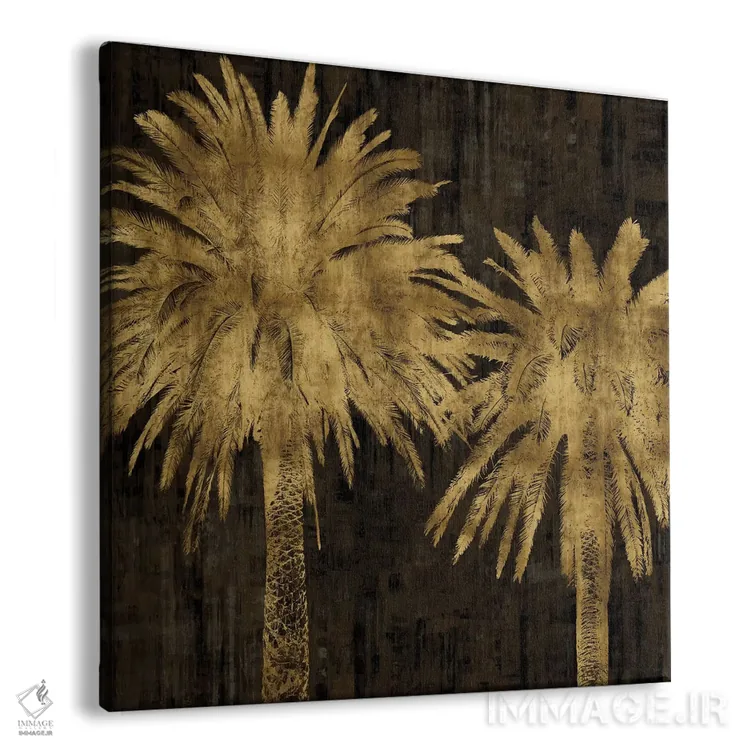 تابلو دکوراتیو نخل های طلایی II اثر کیت بنت - نمای پرسپکتیو محصول