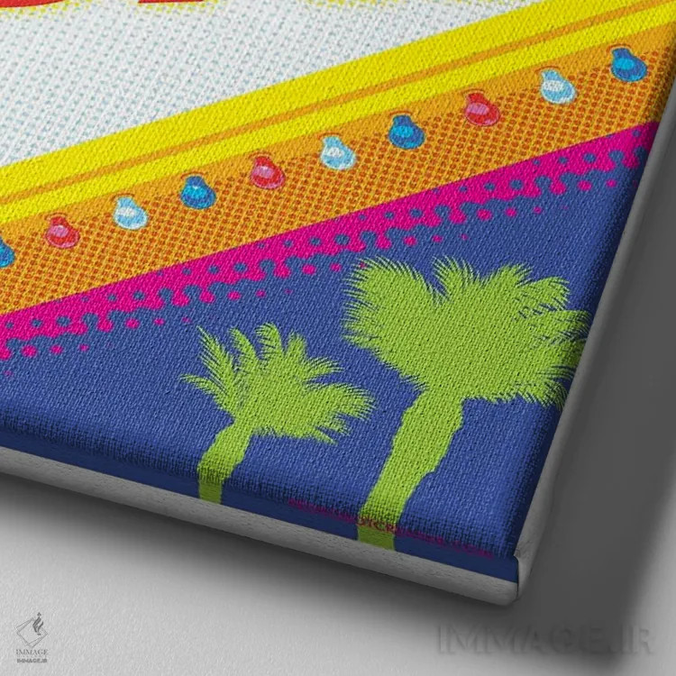 تابلو دکوراتیو پوستر پاپ آرت؛ تابلوی خوش آمد به لاس وگاس اثر جیم زانیسر - نمای نزدیک بافت بوم