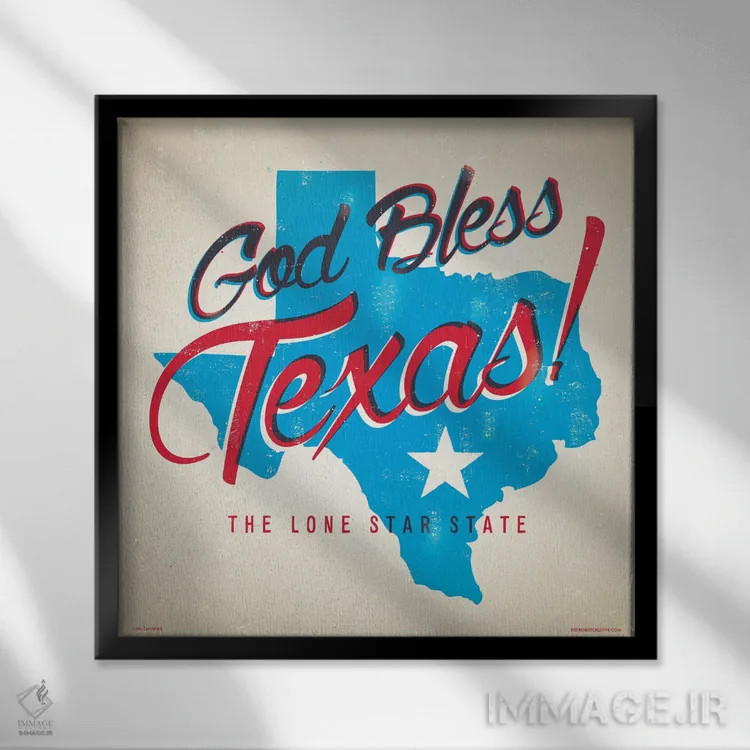 تابلو دکوراتیو پوستر خداحافظ تگزاس اثر جیم زانیسر - نمای قابدار مشکی