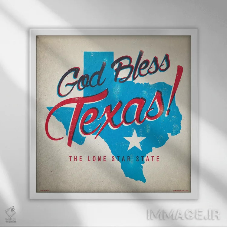تابلو دکوراتیو پوستر خداحافظ تگزاس اثر جیم زانیسر - نمای قابدار سفید