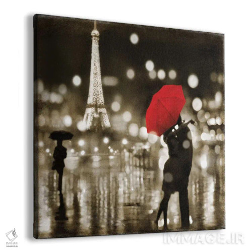 تابلو دکوراتیو بوسه ای در پاریس اثر کیت کاریگان - نمای پرسپکتیو محصول