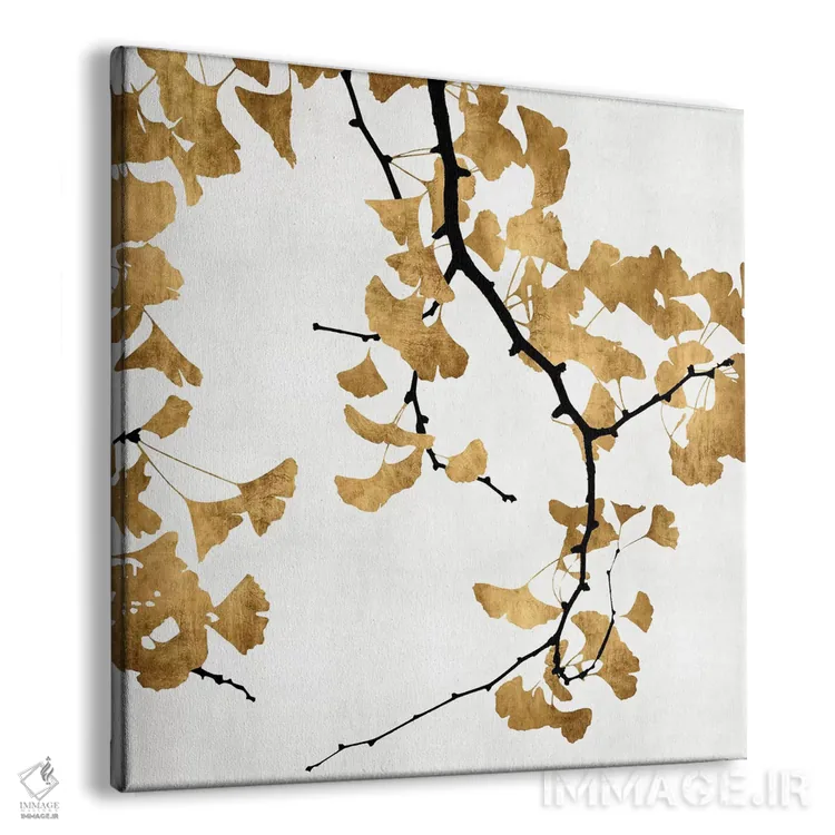 تابلو دکوراتیو جینکو طلایی II اثر کیت بنت - نمای پرسپکتیو محصول