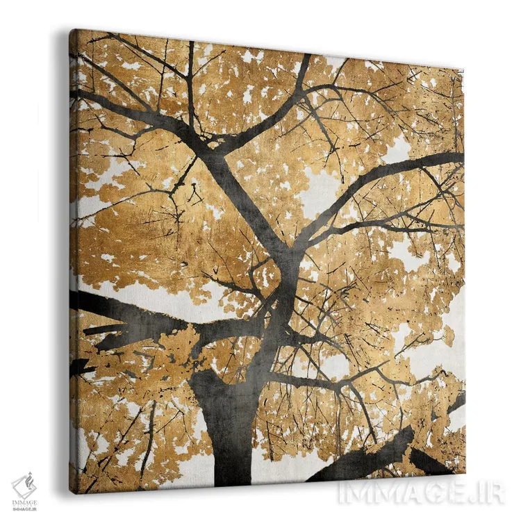 تابلو دکوراتیو برگ های طلایی اثر کیت بنت - نمای پرسپکتیو محصول