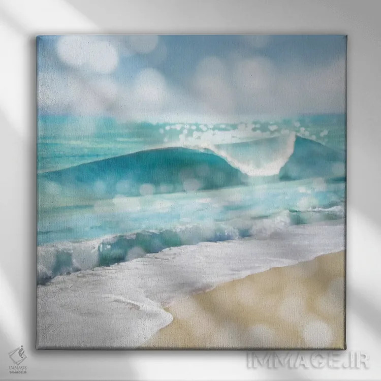 تابلو دکوراتیو بازتاب های اقیانوس I اثر کیت کاریگان - نمای روبهرو روی دیوار
