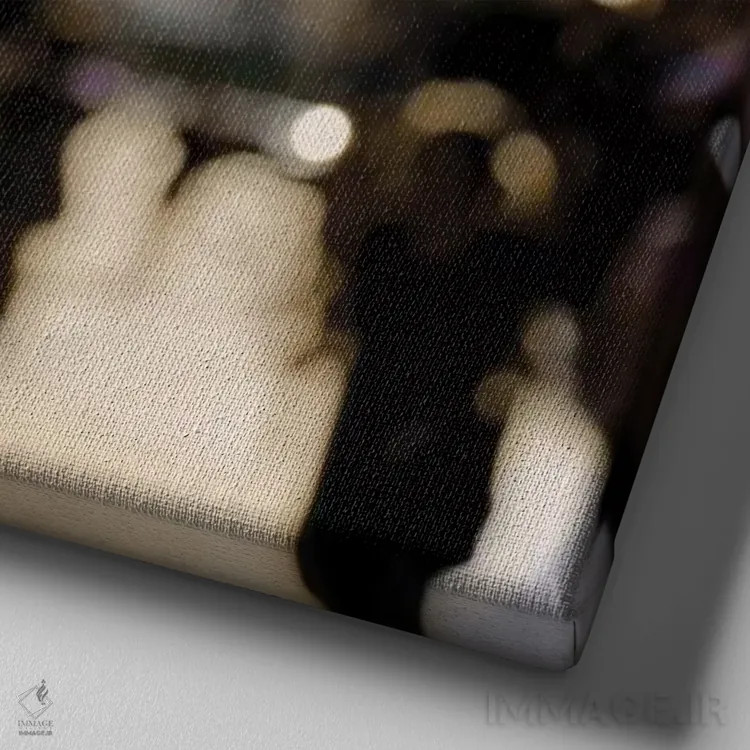 تابلو دکوراتیو گشتی در پاریس اثر کیت کاریگان - نمای نزدیک بافت بوم