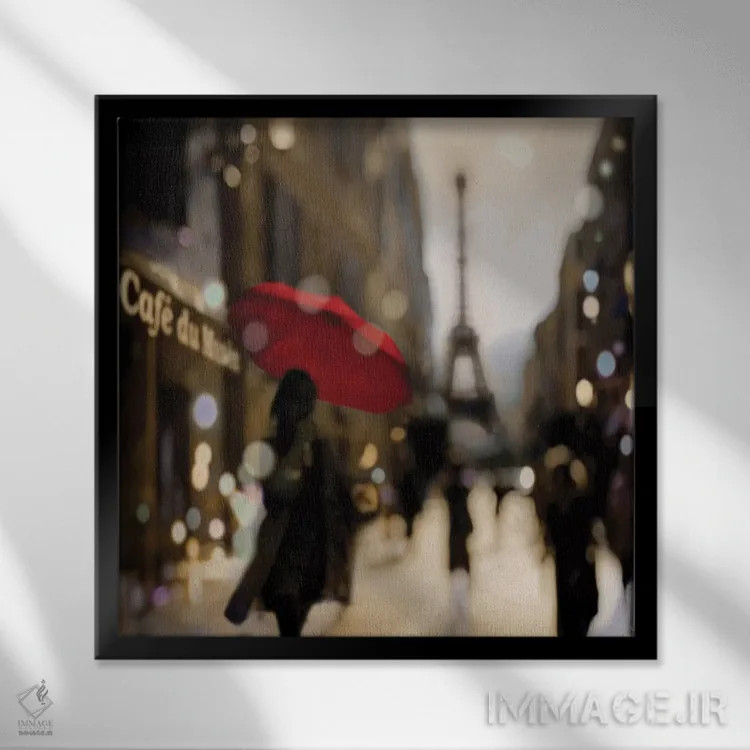 تابلو دکوراتیو گشتی در پاریس اثر کیت کاریگان - نمای قابدار مشکی