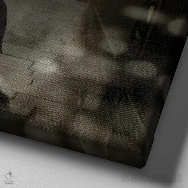 تابلو دکوراتیو عشق در پاریس اثر کیت کاریگان - نمای نزدیک بافت بوم