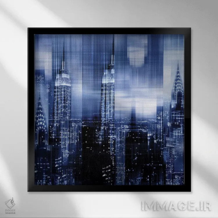 تابلو مدرن نیویورک اثر کیت کاریگان - نمای قابدار مشکی