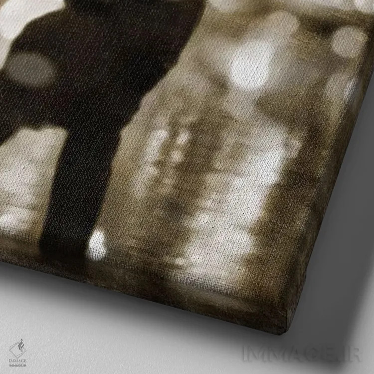 تابلو دکوراتیو بوسه ای در پاریس اثر کیت کاریگان - نمای نزدیک بافت بوم