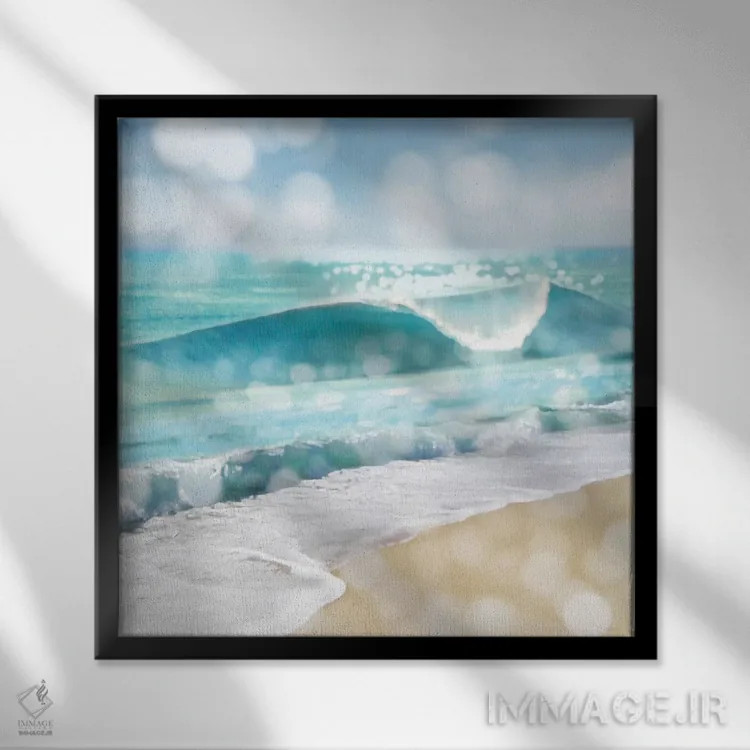 تابلو دکوراتیو بازتاب های اقیانوس I اثر کیت کاریگان - نمای قابدار مشکی