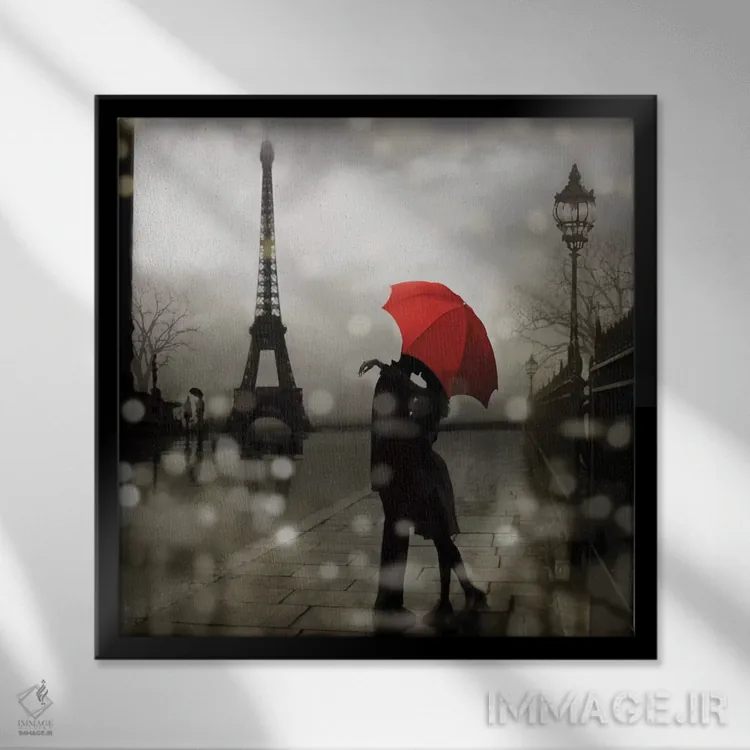 تابلو دکوراتیو عشق در پاریس اثر کیت کاریگان - نمای قابدار مشکی