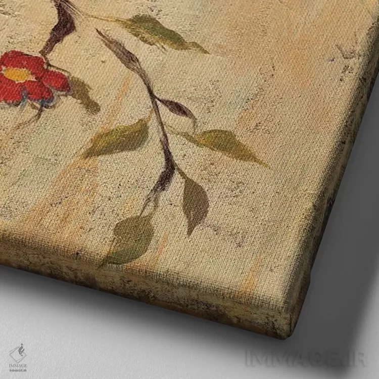 تابلو مدرن پرندگان عاشق II اثر کتی فرانسیس - نمای نزدیک بافت بوم