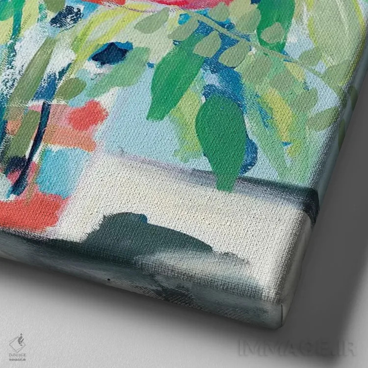 تابلو دکوراتیو ببین چقدر پیش رفتیم اثر کیت رابرتس - نمای نزدیک بافت بوم