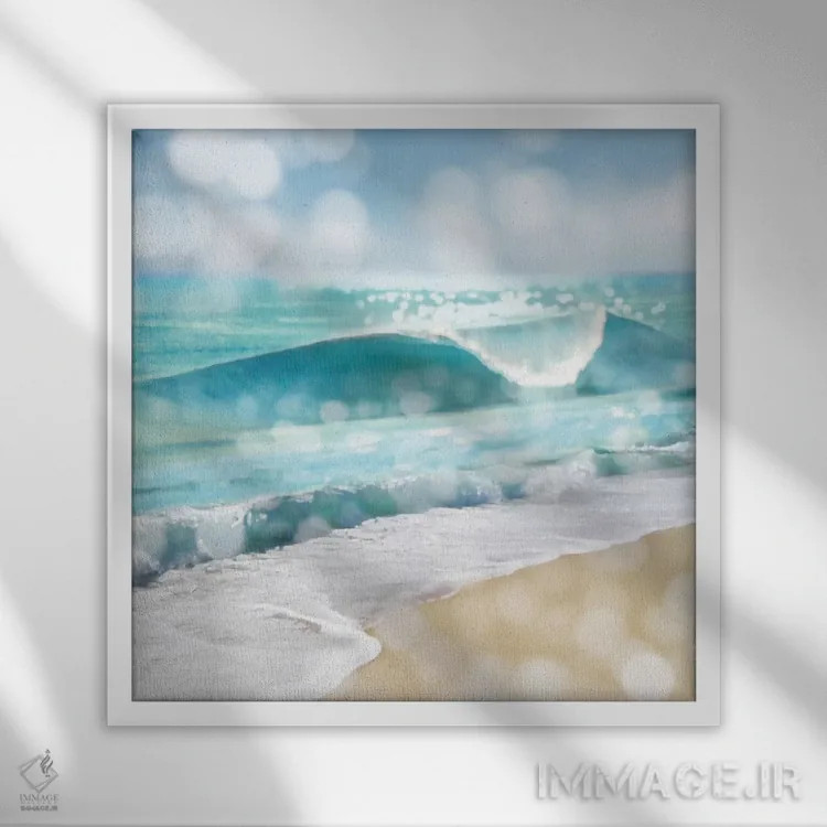 تابلو دکوراتیو بازتاب های اقیانوس I اثر کیت کاریگان - نمای قابدار سفید