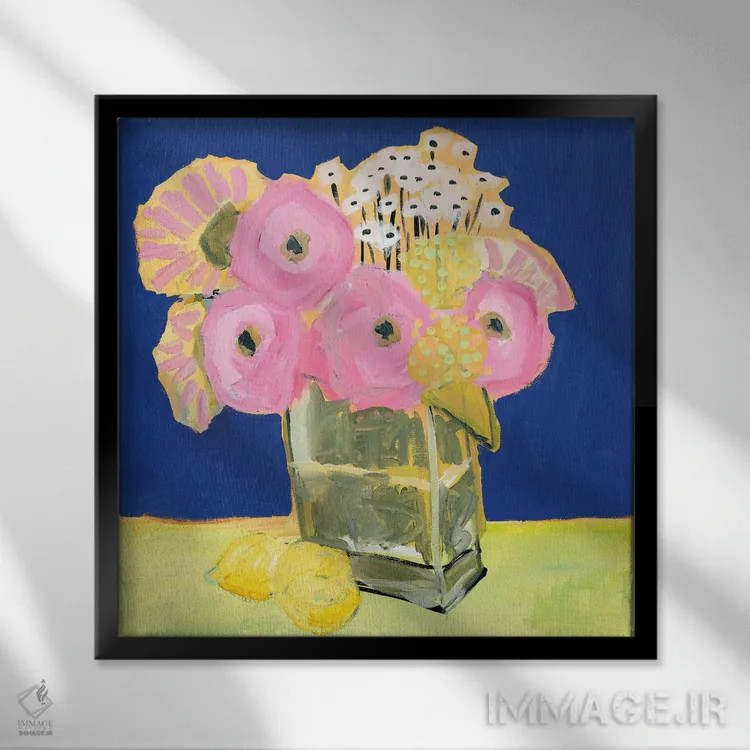 تابلو دکوراتیو مجموعه میز آشپزخانه I اثر کیت رابرتس - نمای قابدار مشکی