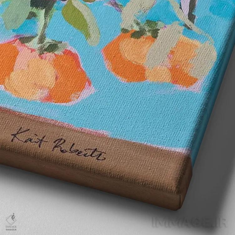 تابلو دکوراتیو متفکر اثر کیت رابرتس - نمای نزدیک بافت بوم