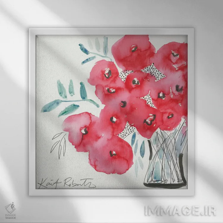 تابلو دکوراتیو شاد در نور اثر کیت رابرتس - نمای قابدار سفید