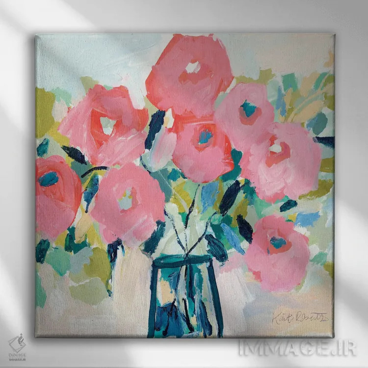 تابلو دکوراتیو شکوفه ها برای روثی اثر کیت رابرتس - نمای روبهرو روی دیوار