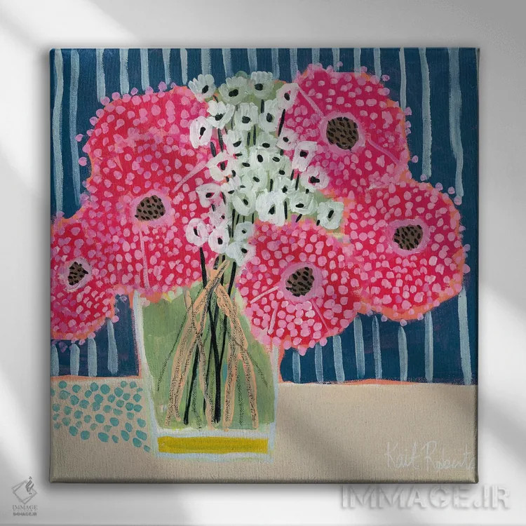 تابلو دکوراتیو گل ها برای بل III اثر کیت رابرتس - نمای روبهرو روی دیوار
