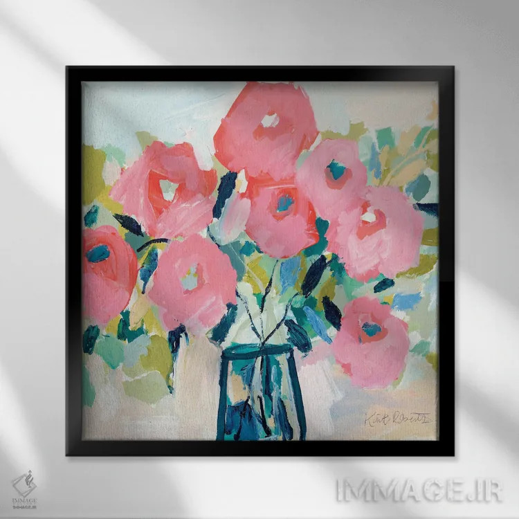 تابلو دکوراتیو شکوفه ها برای روثی اثر کیت رابرتس - نمای قابدار مشکی