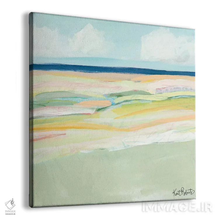 تابلو انتزاعی تپه های شنی ساحل اثر کیت رابرتس - نمای پرسپکتیو محصول