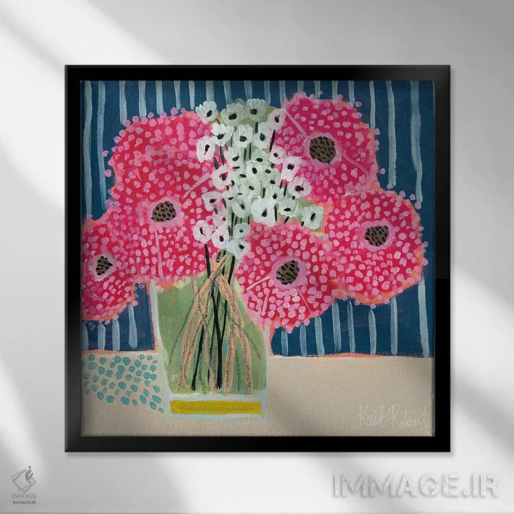 تابلو دکوراتیو گل ها برای بل III اثر کیت رابرتس - نمای قابدار مشکی