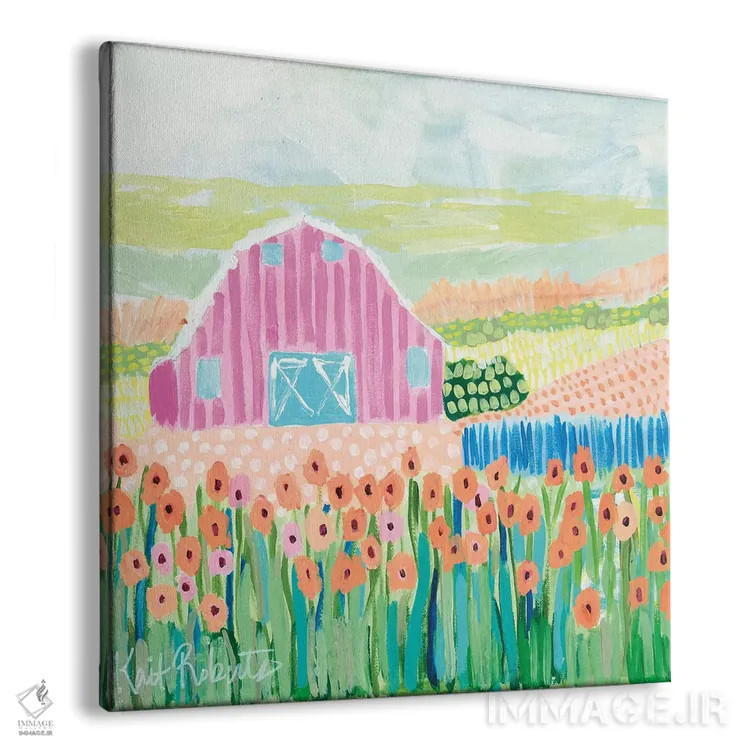 تابلو دکوراتیو قدم زدن در مزرعه اثر کیت رابرتس - نمای پرسپکتیو محصول