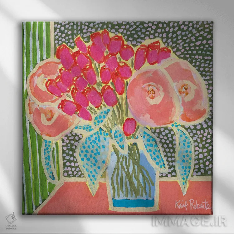تابلو دکوراتیو گل ها برای مود شماره ۲ اثر کیت رابرتس - نمای روبهرو روی دیوار