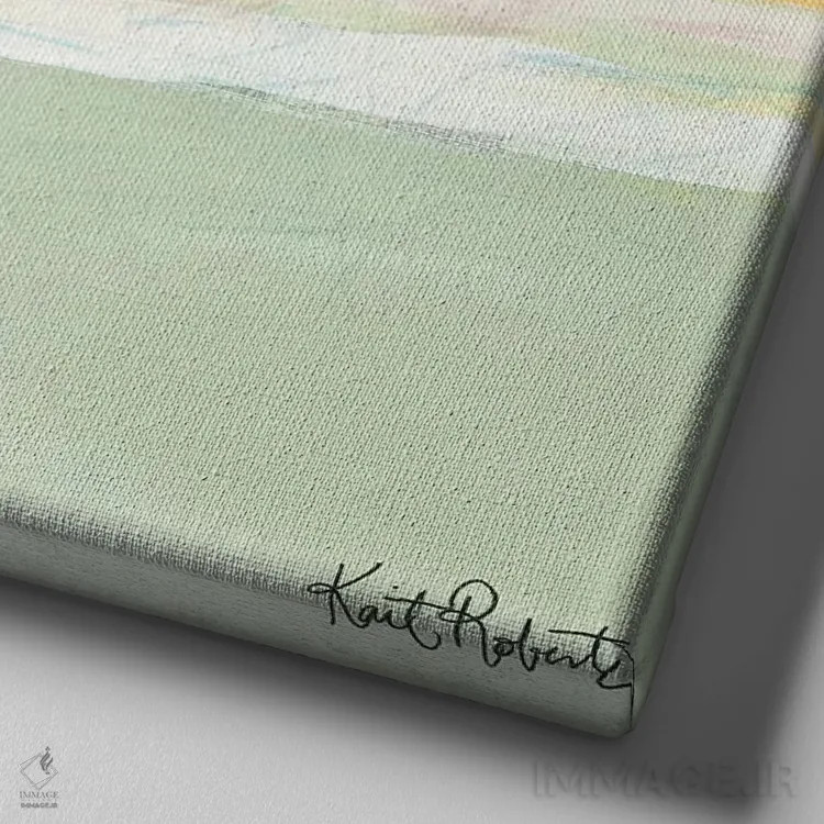 تابلو انتزاعی تپه های شنی ساحل اثر کیت رابرتس - نمای نزدیک بافت بوم