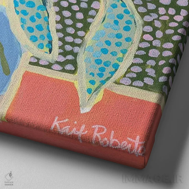 تابلو دکوراتیو گل ها برای مود شماره ۲ اثر کیت رابرتس - نمای نزدیک بافت بوم