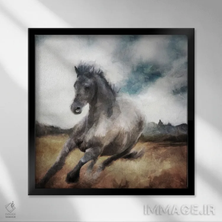 تابلو دکوراتیو دویدن وحشیانه اثر کاترینا جونز - نمای قابدار مشکی