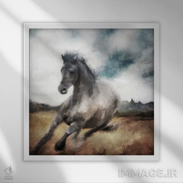 تابلو دکوراتیو دویدن وحشیانه اثر کاترینا جونز - نمای قابدار سفید