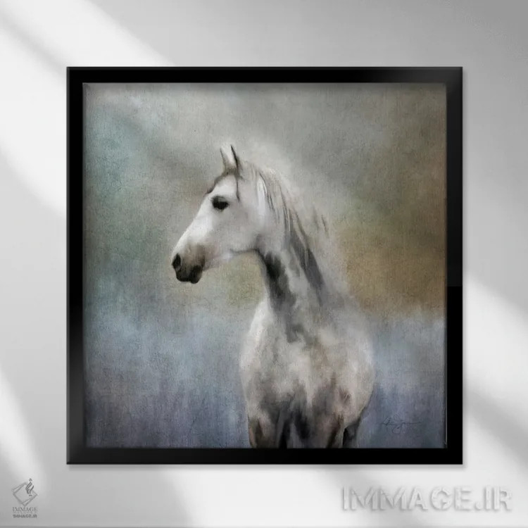 تابلو مدرن خاکستری خالدار اثر کاترینا جونز - نمای قابدار مشکی