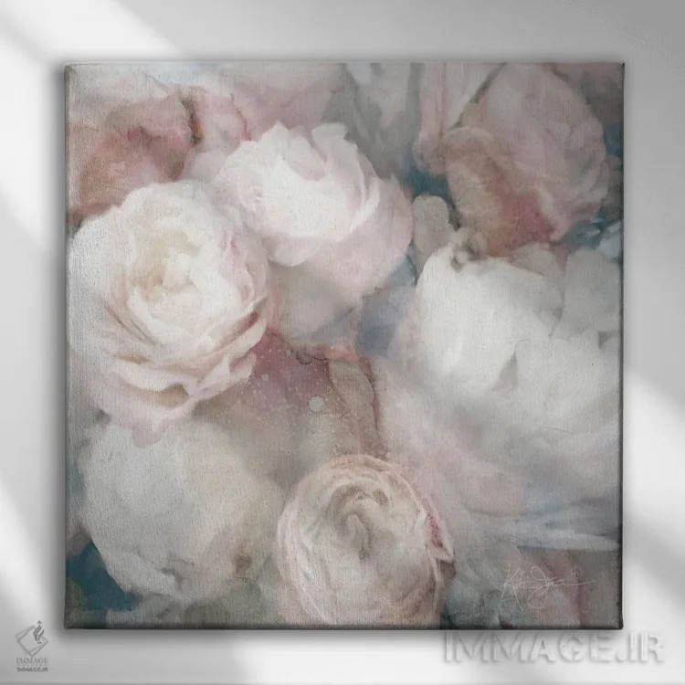 تابلو مدرن باغ گل رز انگلیسی اثر کاترینا جونز - نمای روبهرو روی دیوار