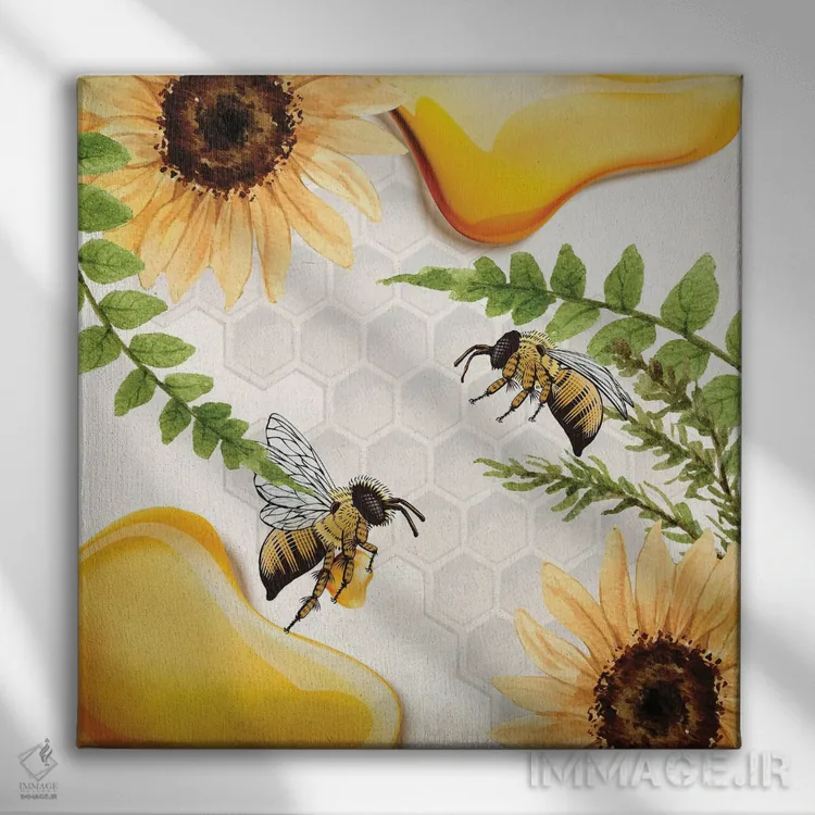 تابلو دکوراتیو زنبورداری ۴ اثر کیمبرلی آلن - نمای روبهرو روی دیوار