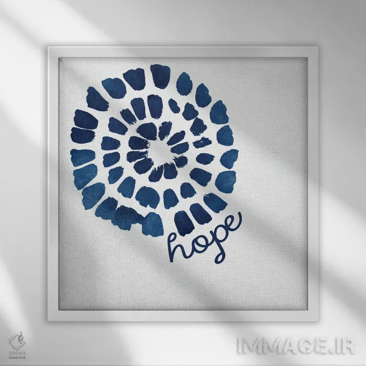 تابلو انتزاعی نقطه امید اثر کیمبرلی آلن - نمای قابدار سفید