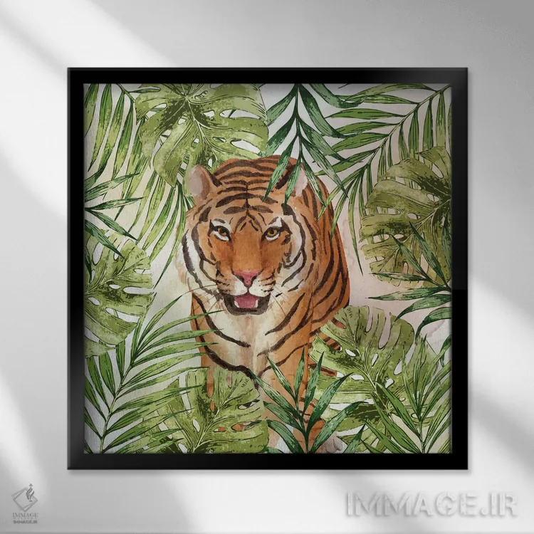 تابلو دکوراتیو گربه های بزرگ I اثر کیمبرلی آلن - نمای قابدار مشکی