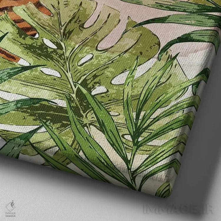 تابلو دکوراتیو گربه های بزرگ I اثر کیمبرلی آلن - نمای نزدیک بافت بوم