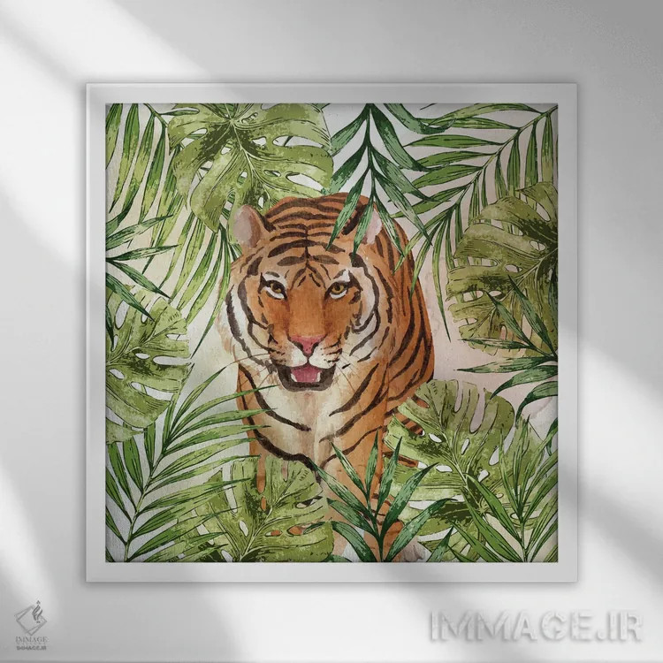 تابلو دکوراتیو گربه های بزرگ I اثر کیمبرلی آلن - نمای قابدار سفید