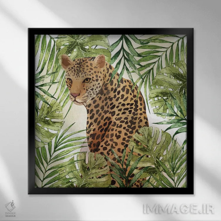 تابلو دکوراتیو گربه های بزرگ III اثر کیمبرلی آلن - نمای قابدار مشکی