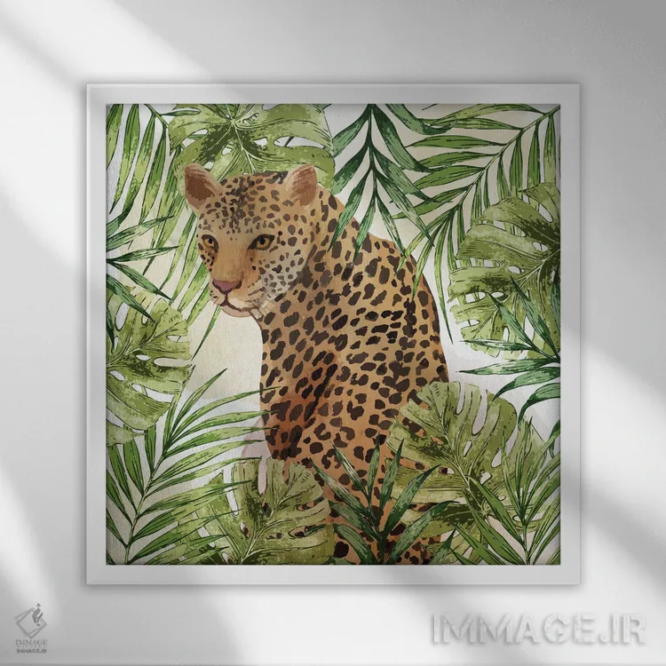 تابلو دکوراتیو گربه های بزرگ III اثر کیمبرلی آلن - نمای قابدار سفید