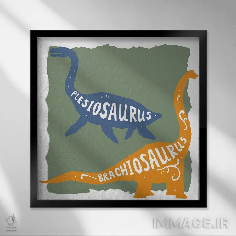 تابلو دکوراتیو دایناسور قوی III نسخه دوم اثر کیمبرلی آلن - نمای قابدار مشکی
