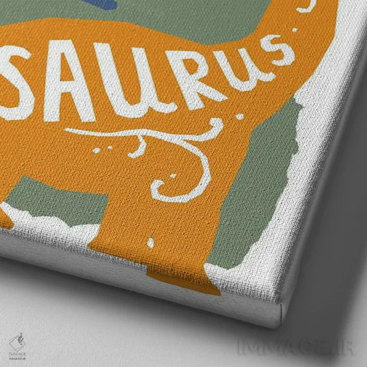 تابلو دکوراتیو دایناسور قوی III نسخه دوم اثر کیمبرلی آلن - نمای نزدیک بافت بوم