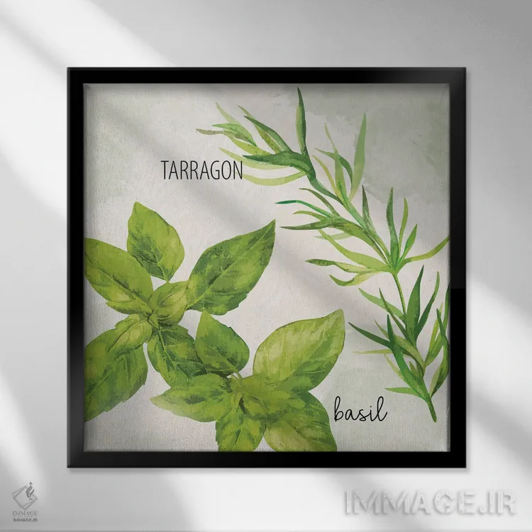 تابلو دکوراتیو سبزی های تازه I اثر کیمبرلی آلن - نمای قابدار مشکی