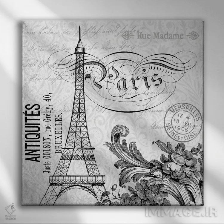 تابلو دکوراتیو پاریس قدیمی I اثر کیمبرلی آلن - نمای روبهرو روی دیوار