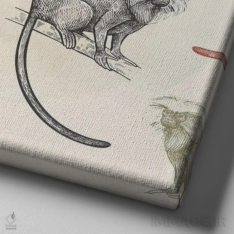 تابلو دکوراتیو شیطنت کردن اثر کیمبرلی آلن - نمای نزدیک بافت بوم