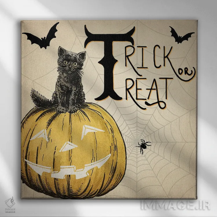 تابلو دکوراتیو گربه قل یا شیرینی اثر کیمبرلی آلن - نمای روبهرو روی دیوار